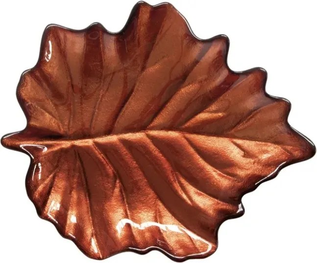 Üveg patera tálca őszi tányér levél őszi dekoráció 28 x 23 cm