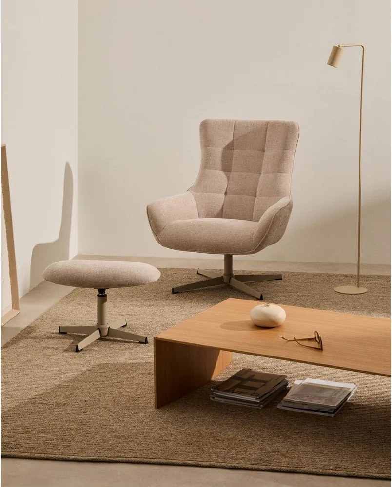 Bézs zsenília lábtartó Teryl – Kave Home