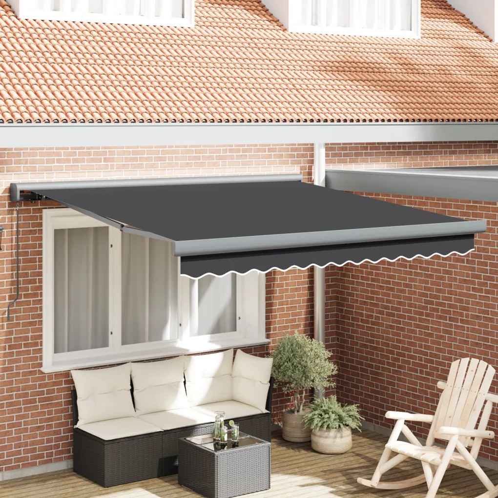 Kézi Behúzható Napellenző Antracit 300x250 cm