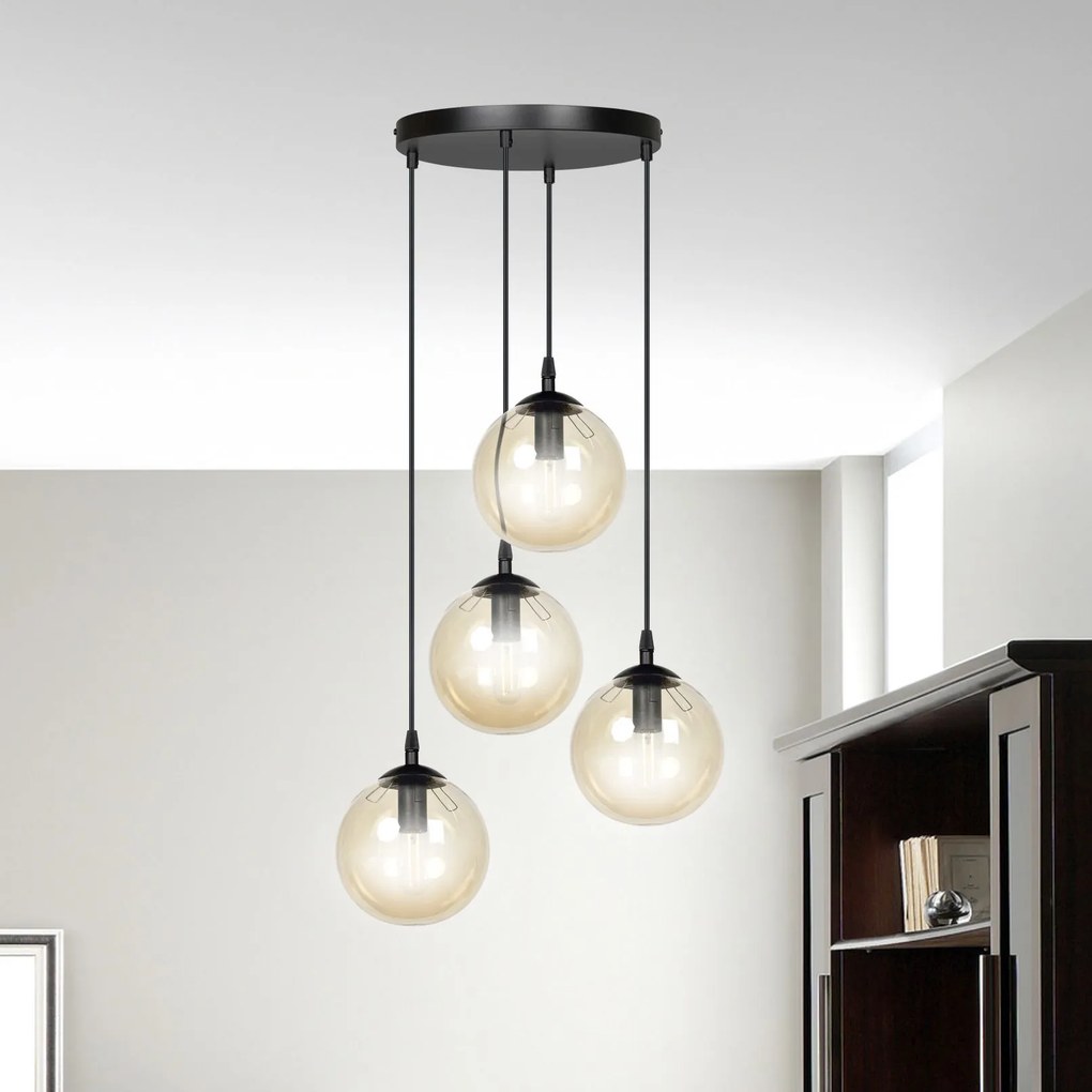 Emibig modern függeszték cosmo borostyán fekete emi713/4prem