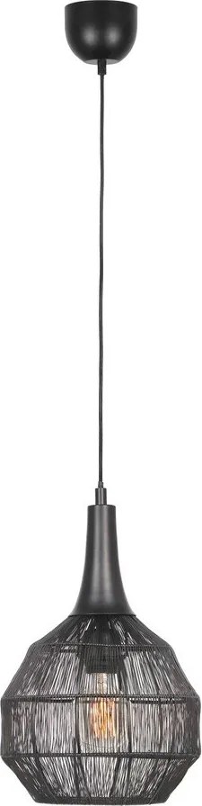 Matt fekete függőlámpa fém búrával Soraya – Trio