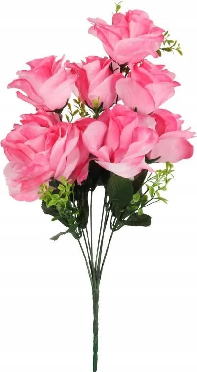 Mesterséges Csokor 7 Rózsa 54 cm Rózsa Virágok Sírra Asztaldísz