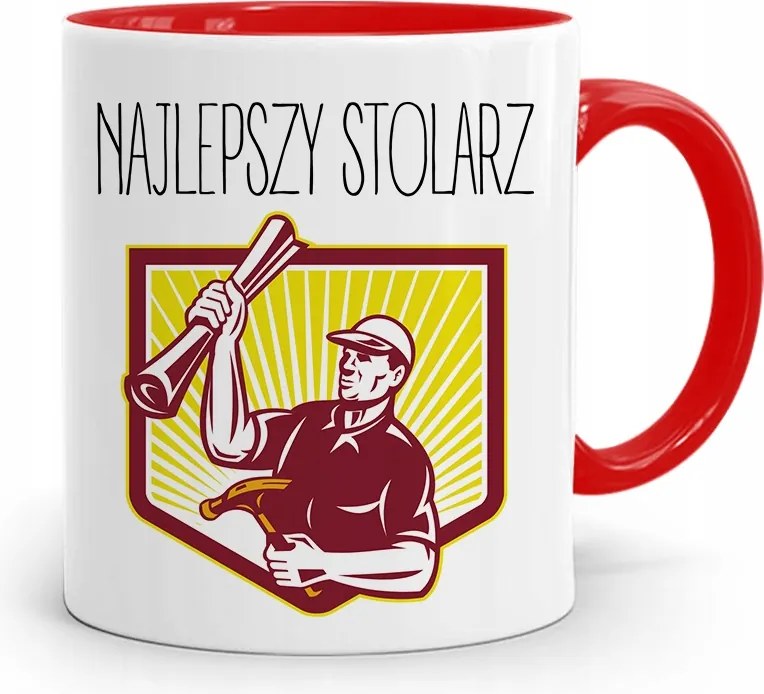 Piros Asztalos Ajándék Bögre A Legjobb Asztalos fényképes nyomtatással