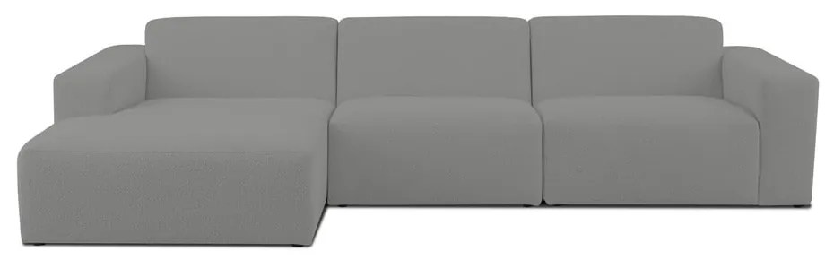 Szürke buklé sarokkanapé (bal oldali) Roxy – Scandic