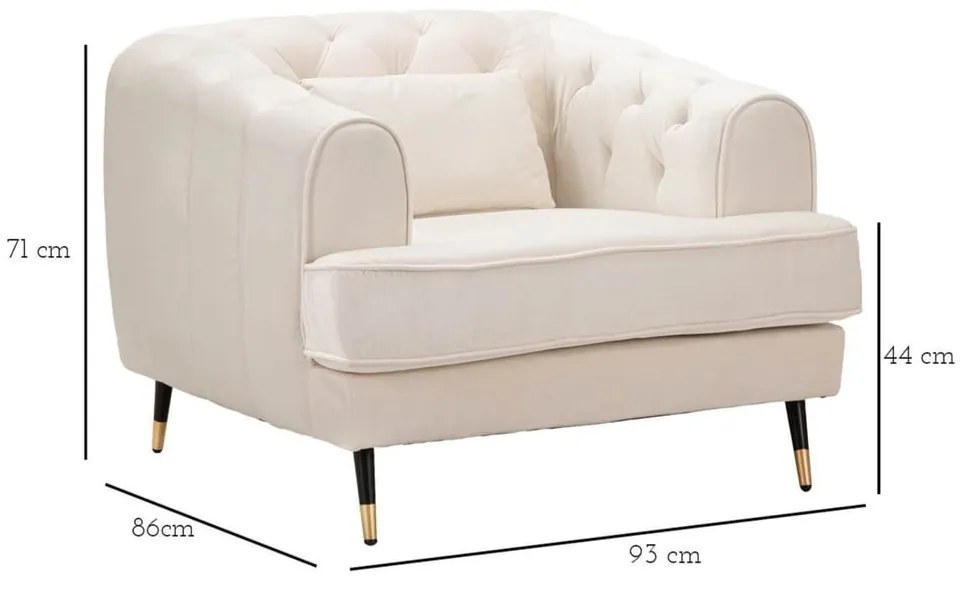 Krémszínű fotel Praga – Mauro Ferretti