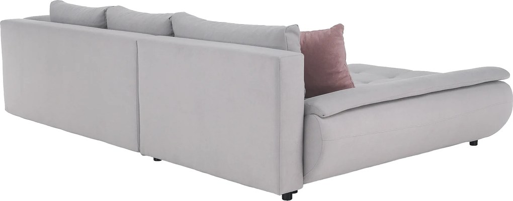 Ülőgarnitúra, világosszürke/púderrózsaszín, szövet, balos, BRATO