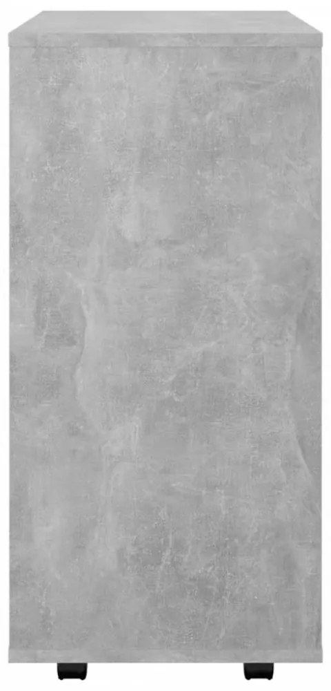 betonszürke szerelt fa kerekes szekrény 60 x 35 x 75 cm