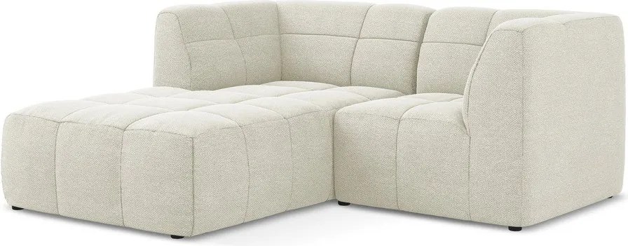 Bézs buklé sarokkanapé (bal oldali-heverő résszel) Aloha – Makamii