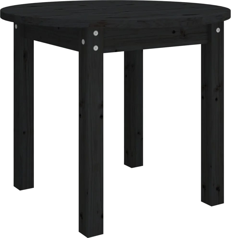 vidaXL fekete tömör fenyőfa dohányzóasztal Ø 55 x 45 cm