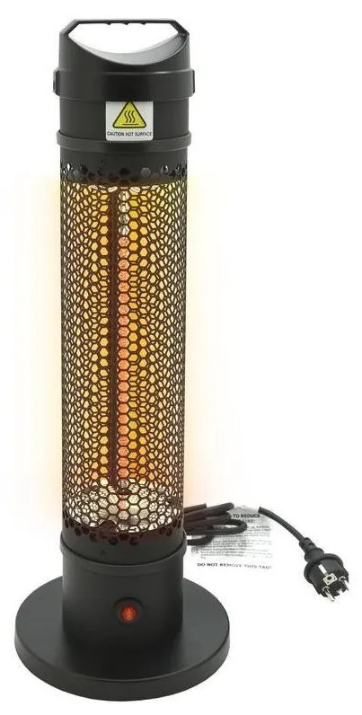 Infravörös álló fűtő 1000W/230V IP44 fekete