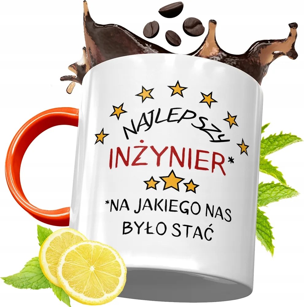 Narancssárga Bögre Mérnöknek Ajándék fényképes nyomattal