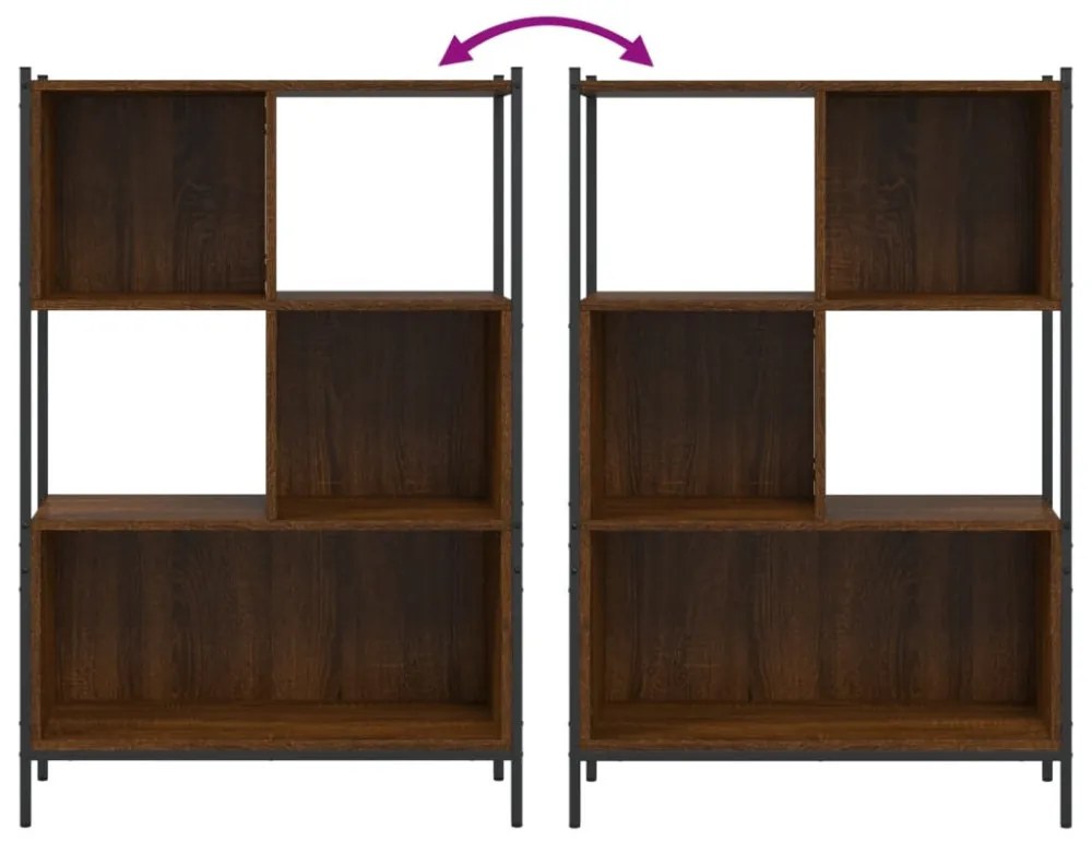 barna tölgy színű szerelt fa könyvszekrény 72x28x109 cm