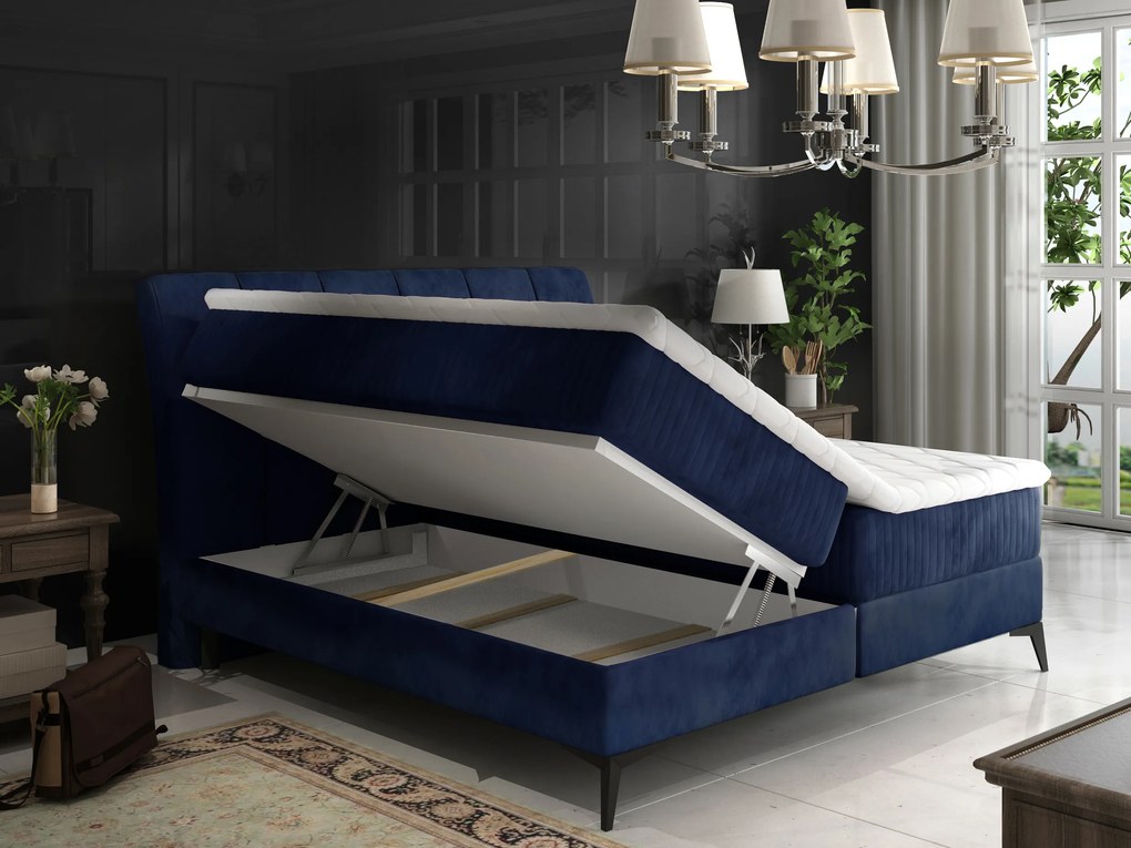 Franciaágy Boxspring 140 cm Alberto (bézs) (matracokkal). 1027334