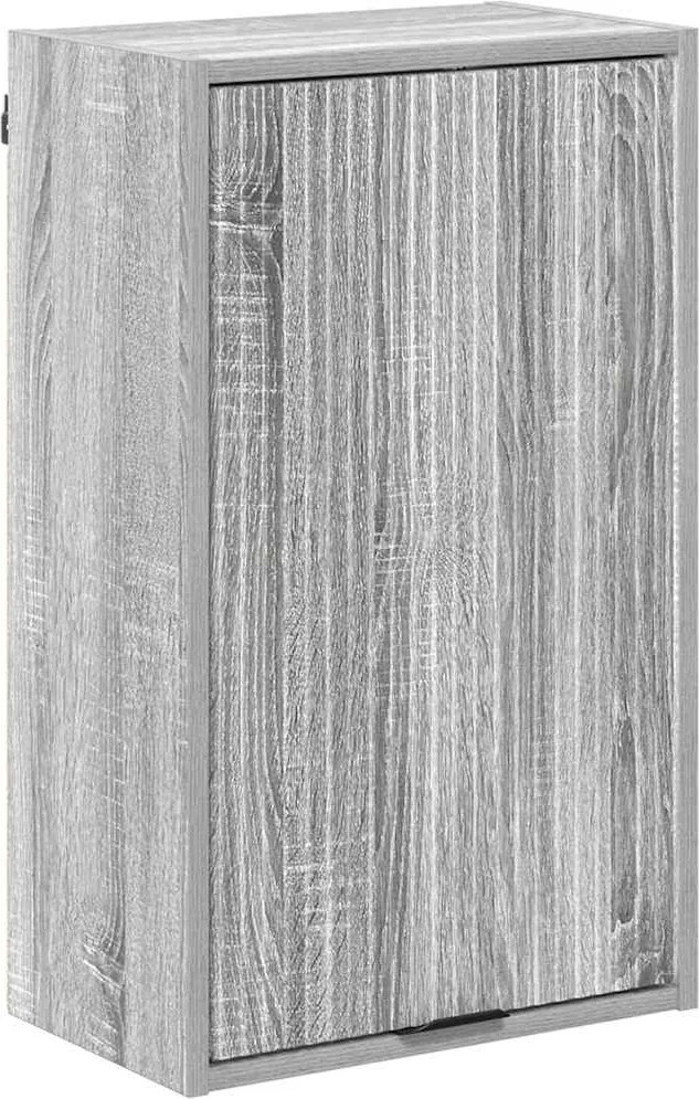 vidaXL Fürdőszoba Székény tárolóval Szürke Sonoma 39 x 23,5 x 65 cm