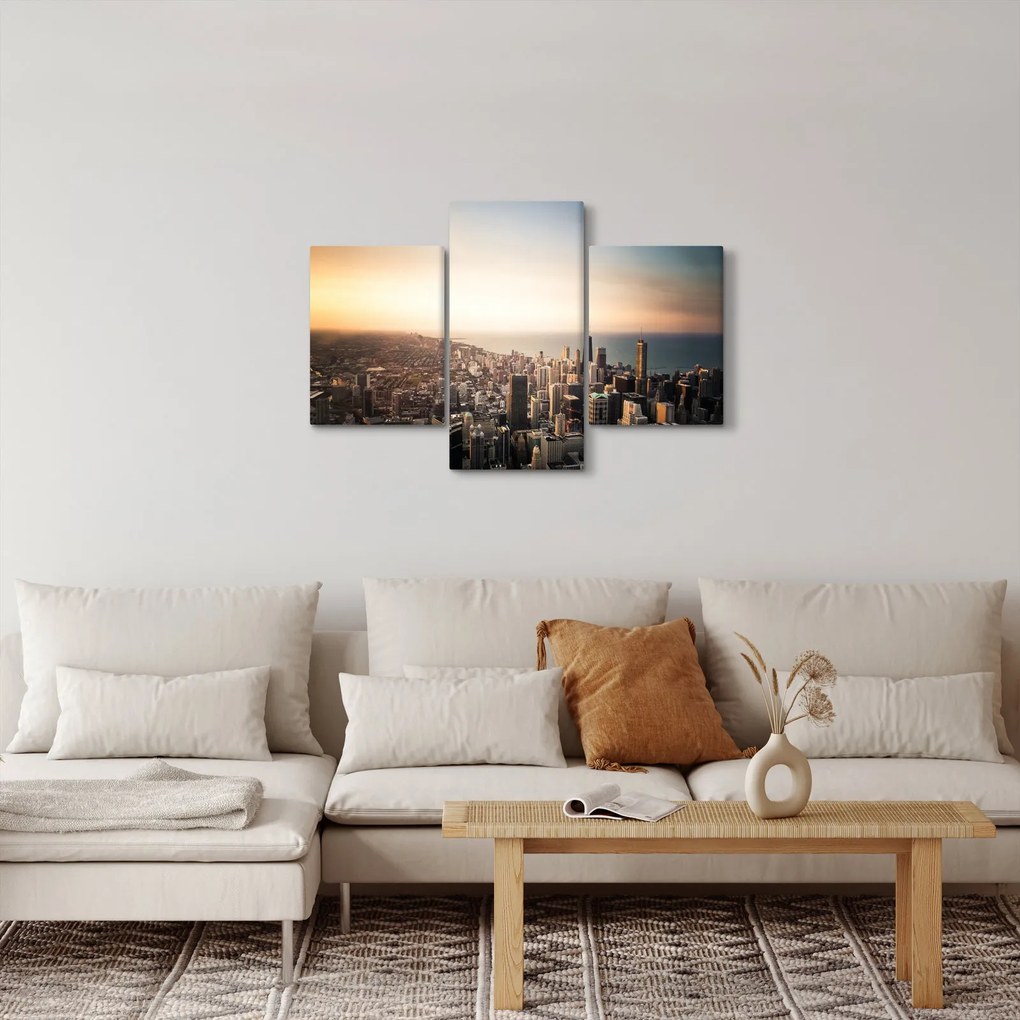 Naplemente képe a város felett (90x60 cm)
