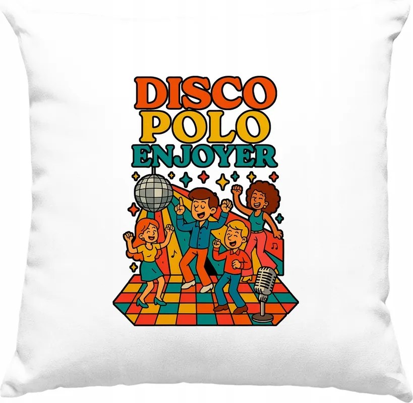 Disco Polo Enjoyer párna, fehér