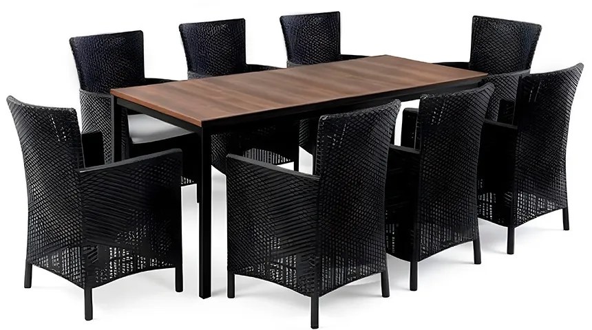 Nadia Large 8+1 kerti bútor garnitúra szett dió-grafit