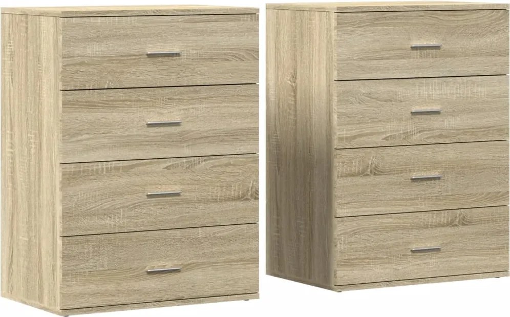 vidaXL 2 db sonoma tölgy színű szerelt fa tálalóasztal 60 x 39 x 80 cm