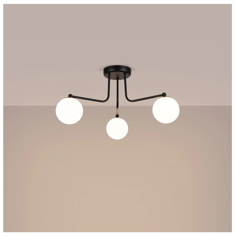 Fekete-fehér mennyezeti lámpa Beam – Sollux