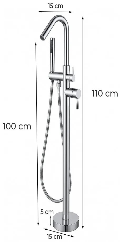 Lio szabadon álló csaptelep króm