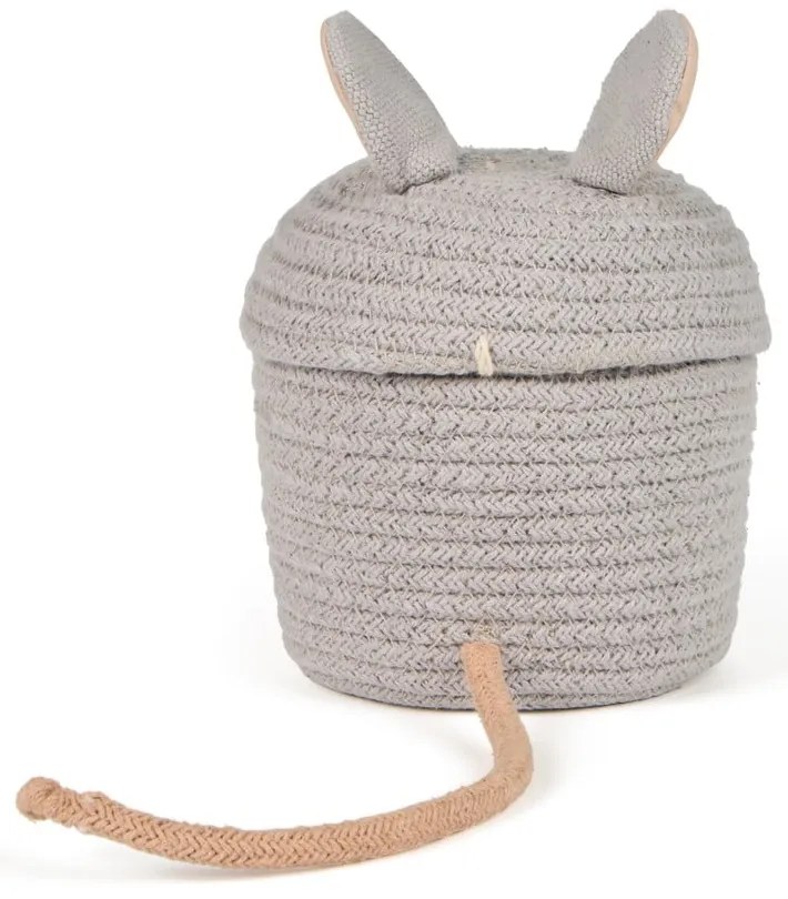 Szürke textil játéktároló kosár ø 15x15 cm Mini Renata the Rat – Lorena Canals