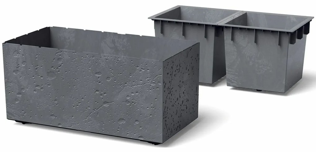 SIERRA CASE BETON EFFECT virágtartó 57,7 cm, szürke, S