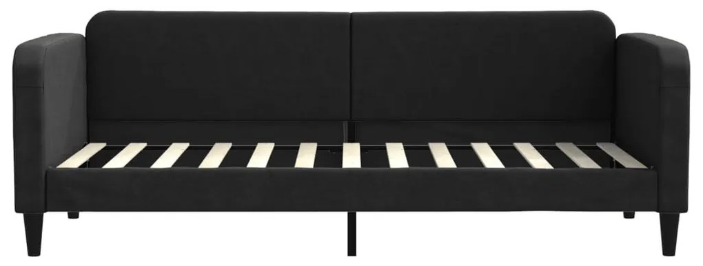 fekete kihúzható szövet heverő 80 x 200 cm