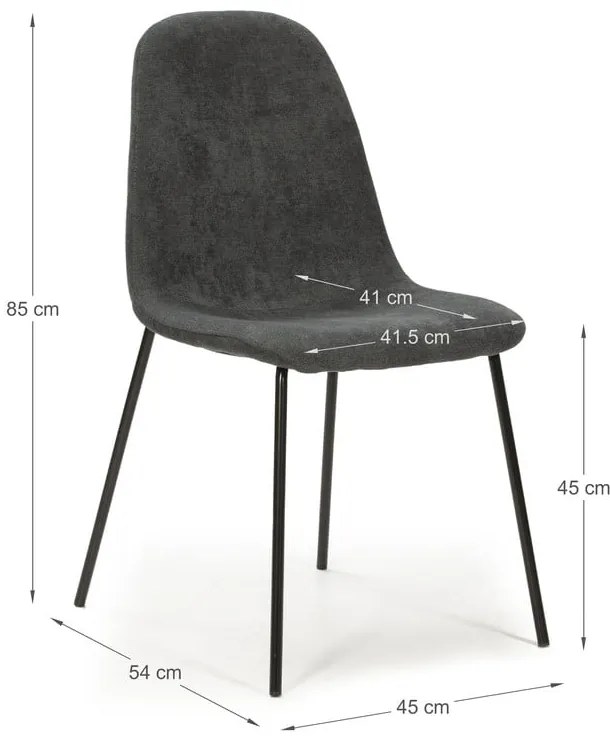 Sötétszürke étkezőszék szett 4 db-os Renne – Marckeric