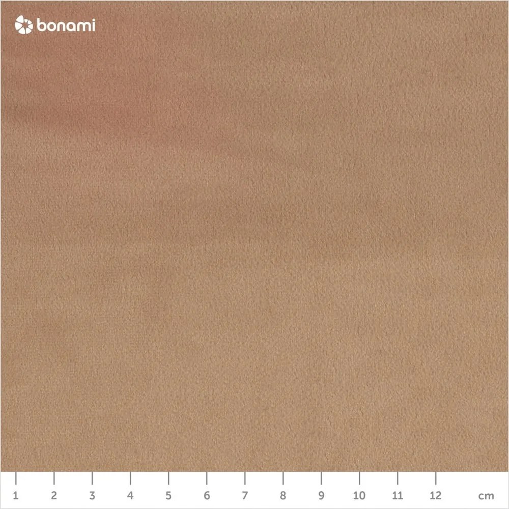 Világosbarna kárpitozott ágyneműtartós franciaágy ágyráccsal 140x200 cm Kiana – Makamii