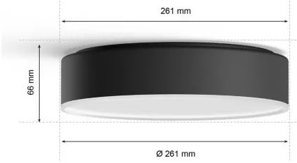 Philips -LED dimmelhető lámpatest Hue ENRAVE S LED/9,6W/230V Ø 261 mm fekete+távirányító