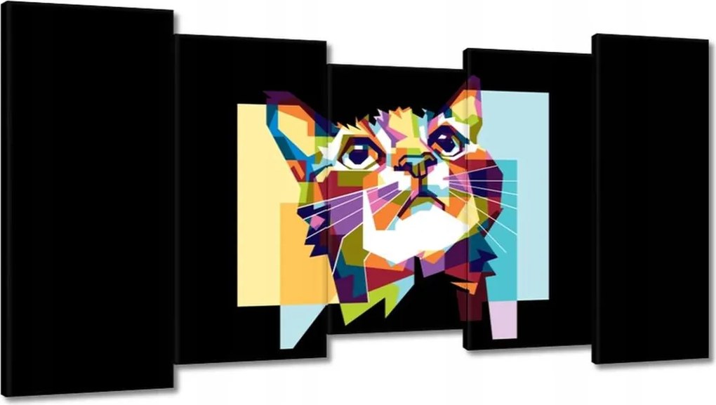 Festmények 150x80 Absztrakt macska