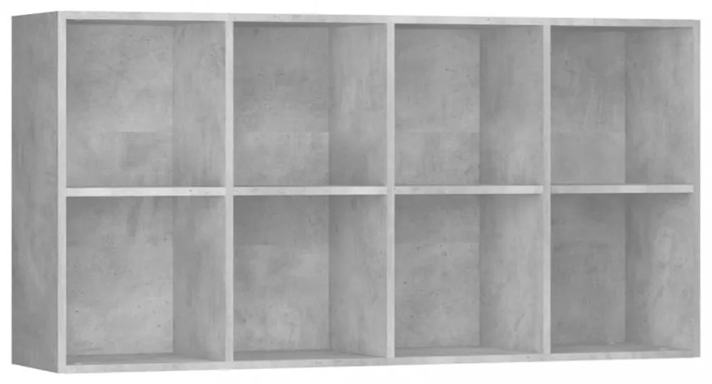 betonszürke szerelt fa könyv-/tálalószekrény 66 x 30 x 130 cm