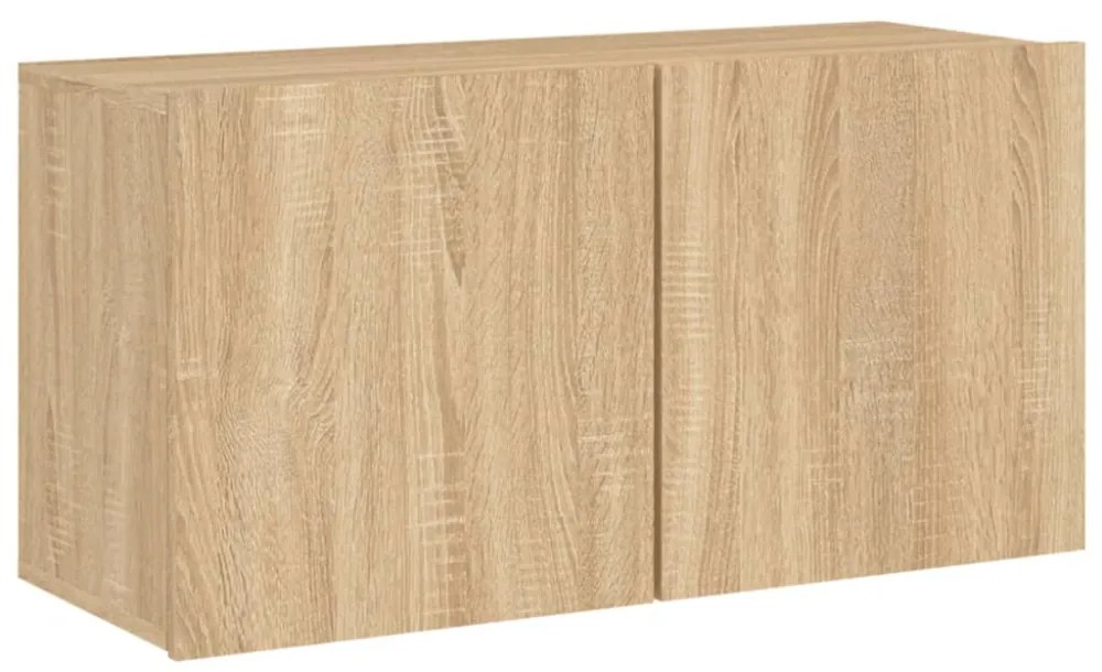 sonoma tölgy színű falra szerelhető TV-szekrény 80 x 30 x 41 cm