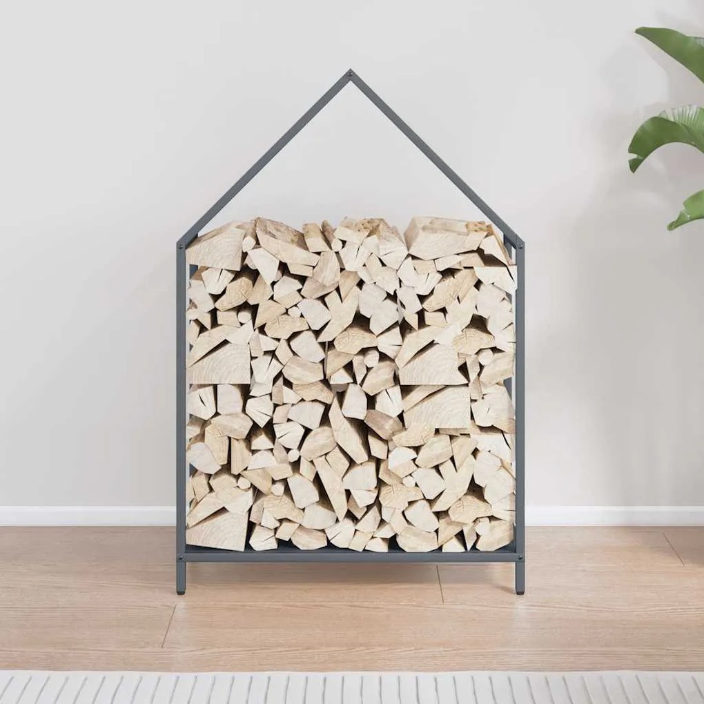antracitszürke hidegen hengerelt acél tűzifatároló 60x25x90 cm