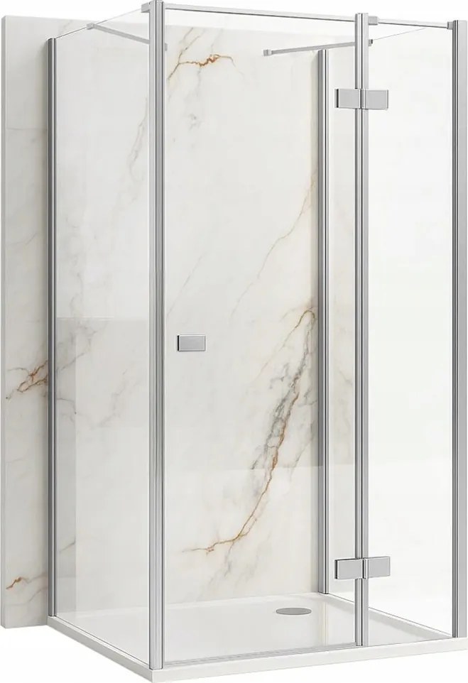 Zuhanykabin Rea Atlas 120x80 cm billenőajtó Falra Szerelhető Króm Bal