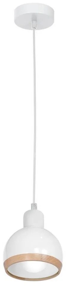 Csillár zsinóron OVAL 1xE27/60W/230V fehér