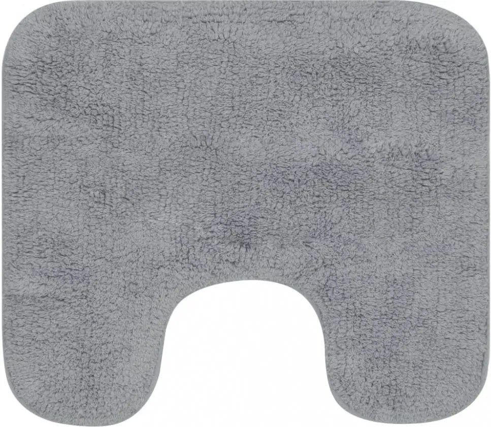 3 darabos szürke szövet fürdőszobaszőnyeg-garnitúra