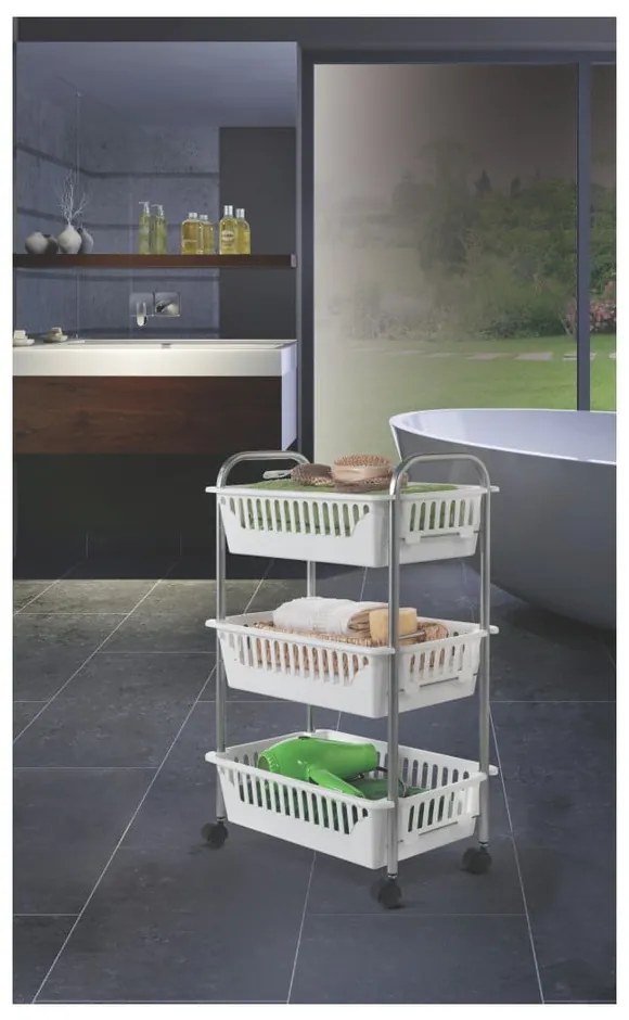 Oslo gurulós kocsi 3 kosárral, magasság 63 cm - Metaltex