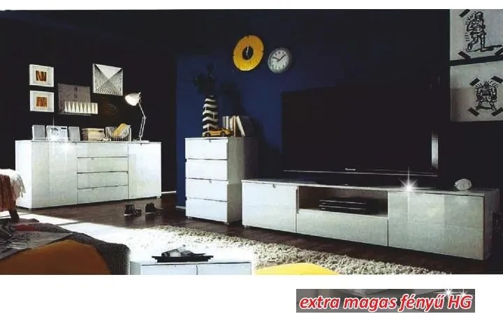 SPICE TV asztal extra magas fényű fehér
