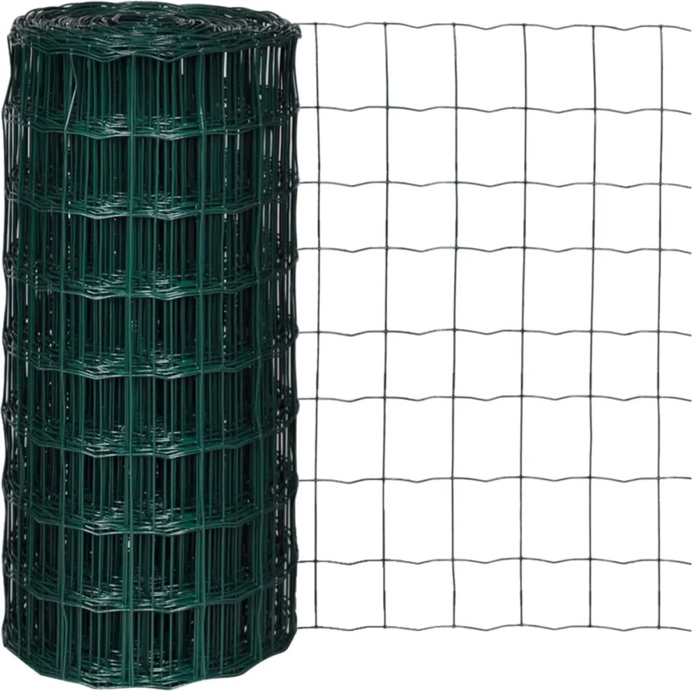 vidaXL Euro Fence zöld acélkerítés 25 x 0,8 m