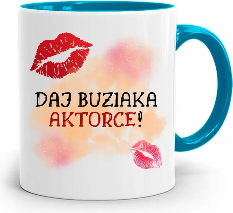 Színésznőnek Bögre Kék Születésnapi Ajándék fényképes nyomtatással