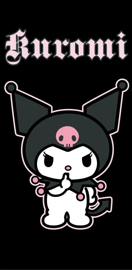 Hello Kitty Kuromi Black fürdőlepedő, strand törölköző 70x140cm