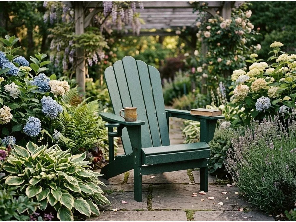 Zöld műanyag kerti fotel Adirondack – Bonami Selection