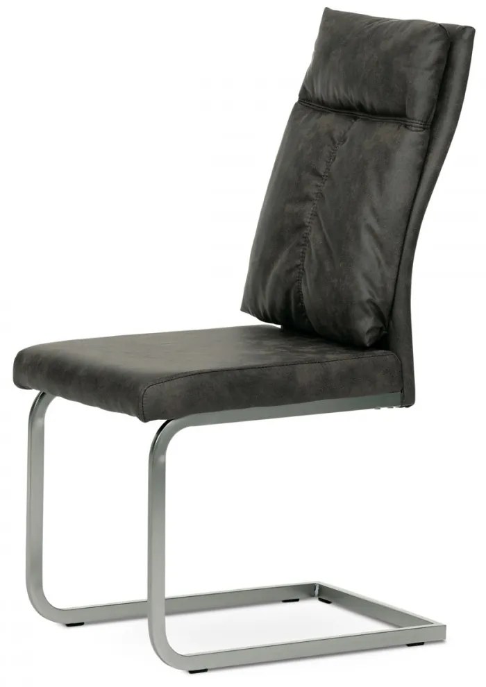 Scaun Modern Sledback Dining Vintage gri efect de piele tapițerie DCH-459
