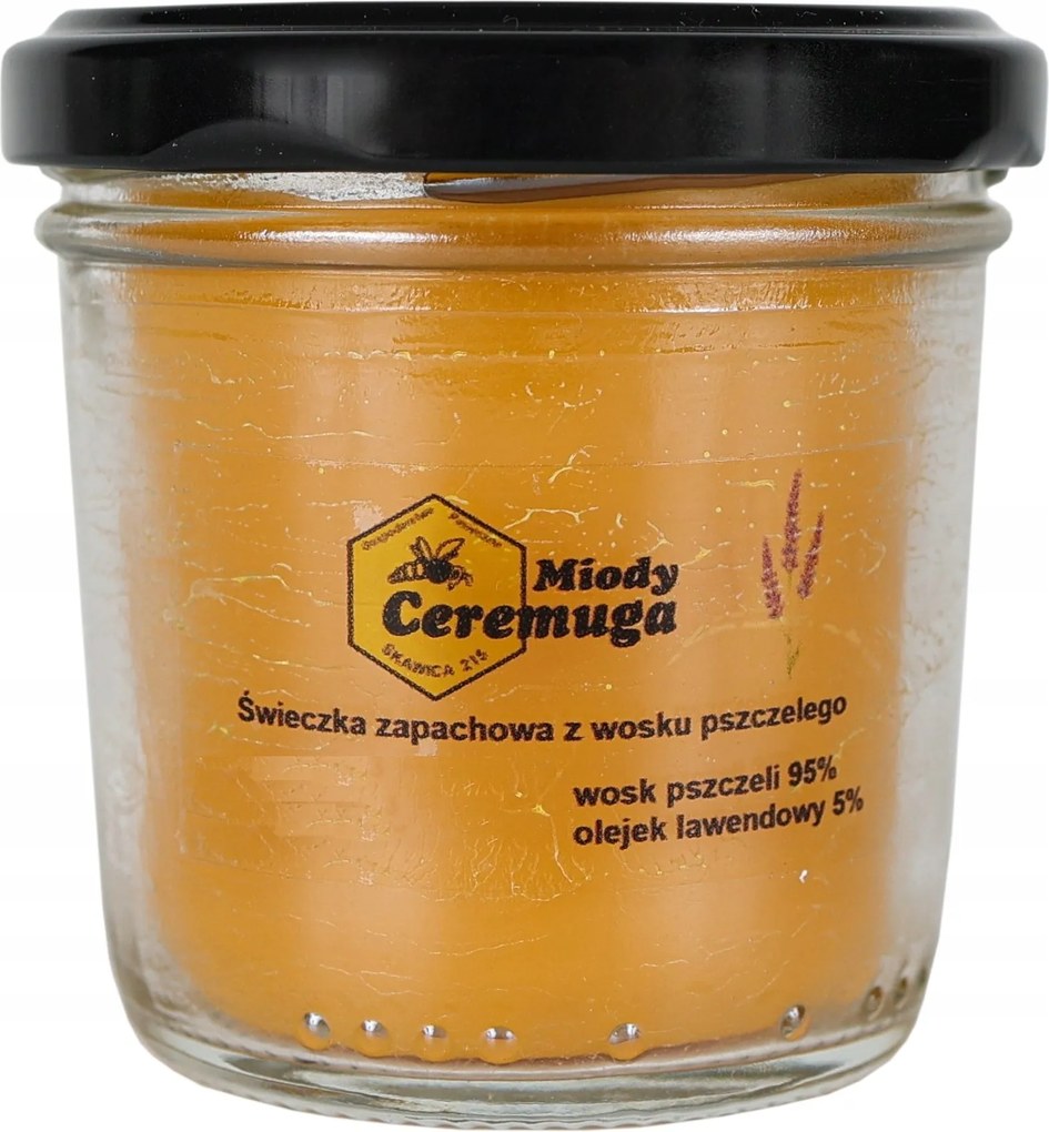 Méhviasz gyertya 120 ml Viasz (95%) Levendula illóolaj 5%)