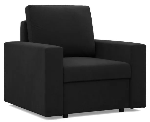 Zeus fotel, egyenes kartámasz, szövet anyag, hab töltet, fekete