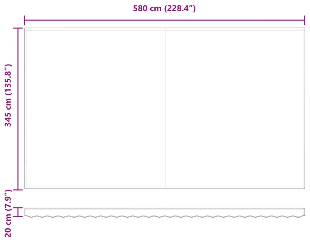 Napernyő Csere Szövet 6x3.5 m Kerethez Zöld és Sárga