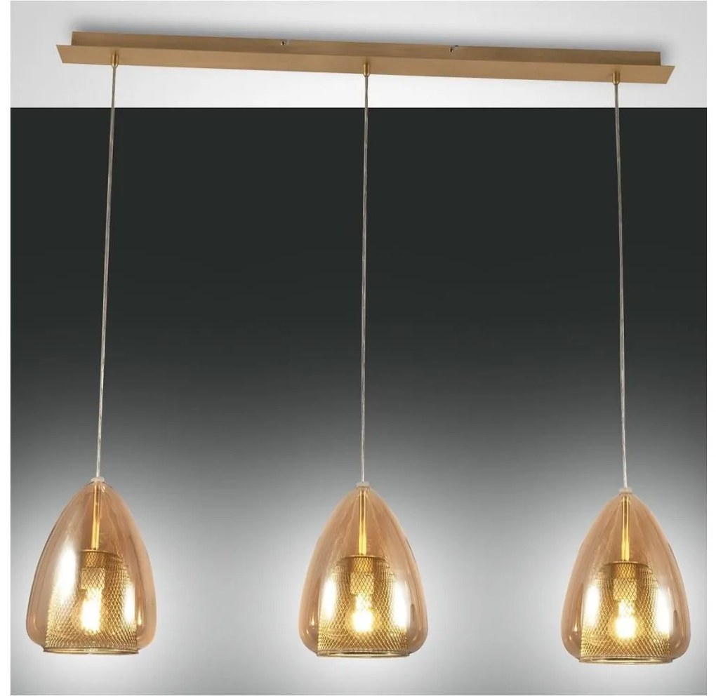 Fabas Luce 3673-48-125 - Csillár zsinóron BRITTON 3xE27/40W/230V arany