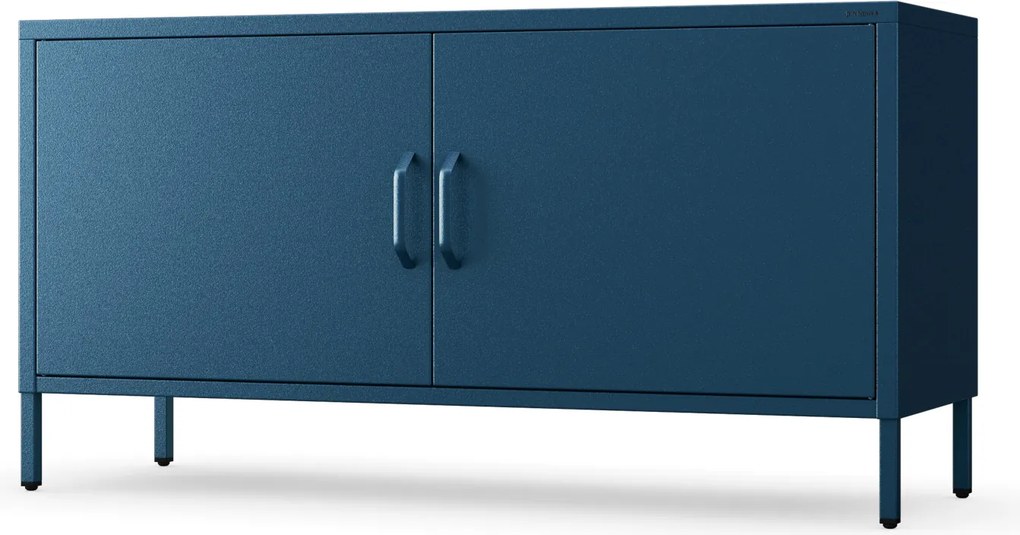 Fém TV-szekrény lábakkal, sötétkék, 1150x595x400 mm: ROSA Modern