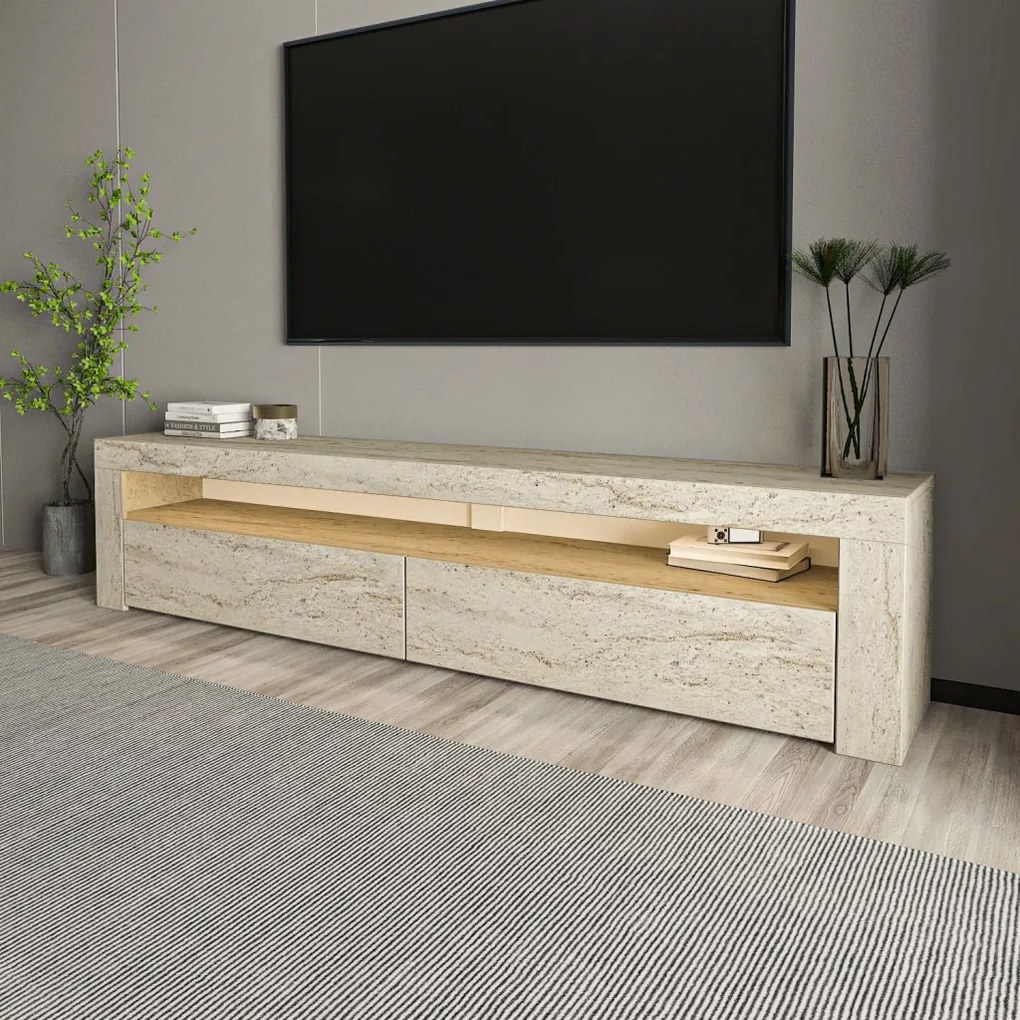 TV-állvány, travertin, 150 cm